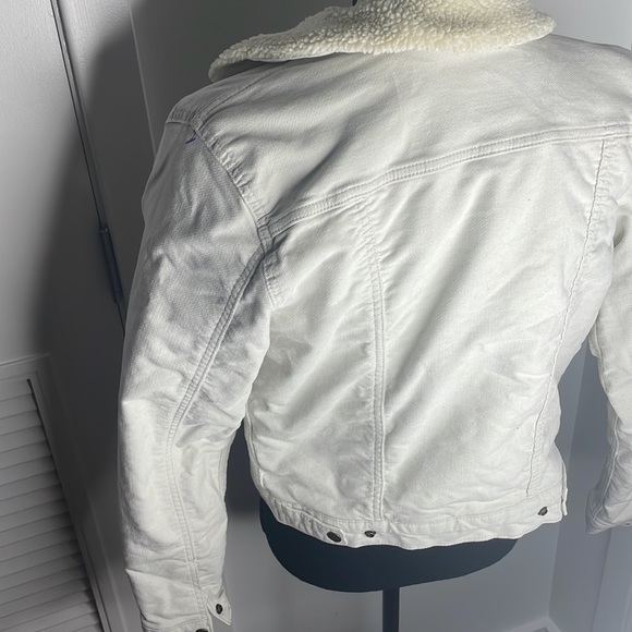 Levi’s Cream Denim Fleece Lined Jacket Size M - Picture 9 of 11